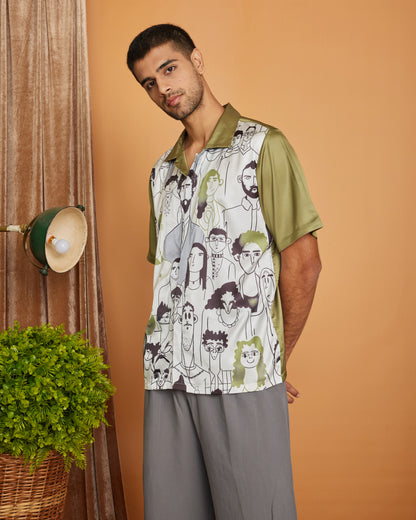 VIVID EXPRESSIONS – Premium Soft Satin Party Shirt