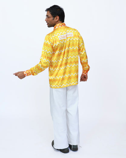 Sunset Serenity – Premium Soft Satin Party Shirt
