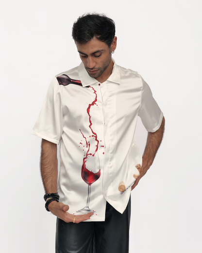 Wine Serenade - Premium Soft Satin Shirt