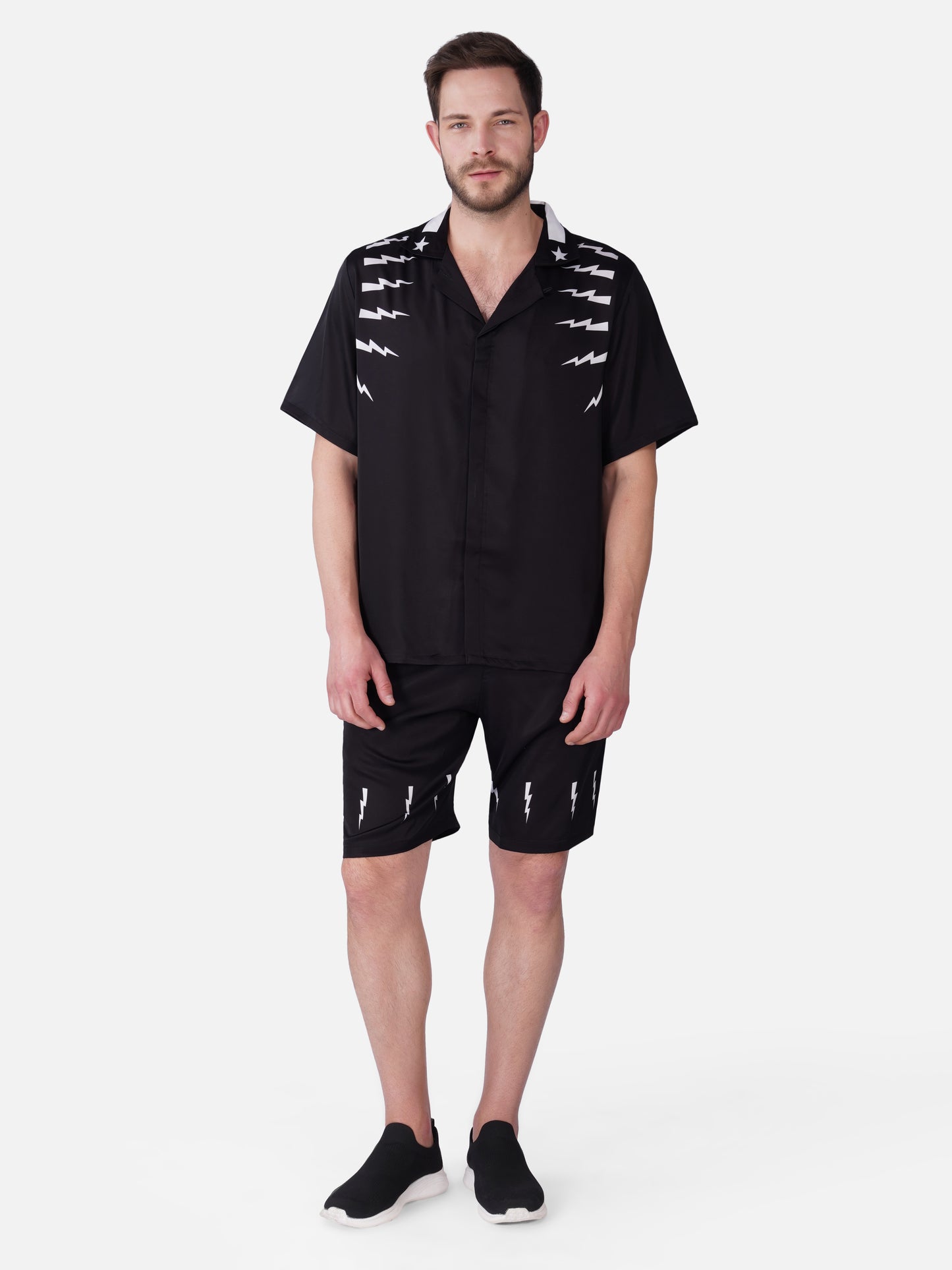 VOLT BLACK – Premium Soft Satin Co-Ord Set