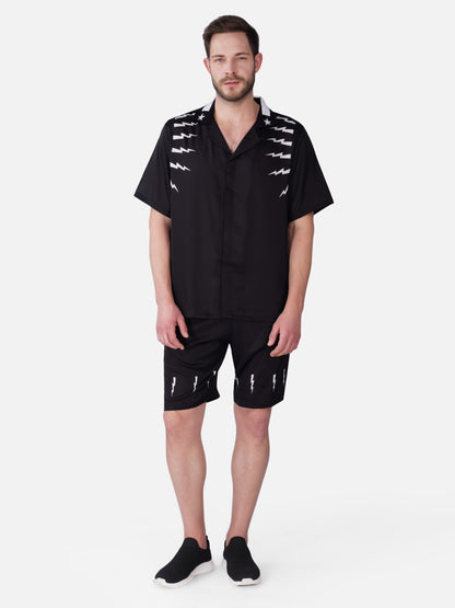 VOLT BLACK – Premium Soft Satin Co-Ord Set