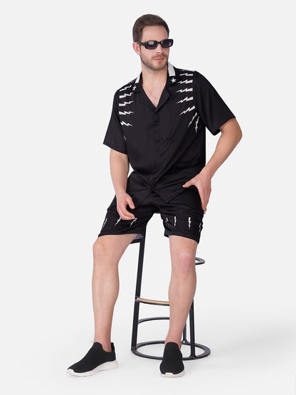 VOLT BLACK – Premium Soft Satin Co-Ord Set