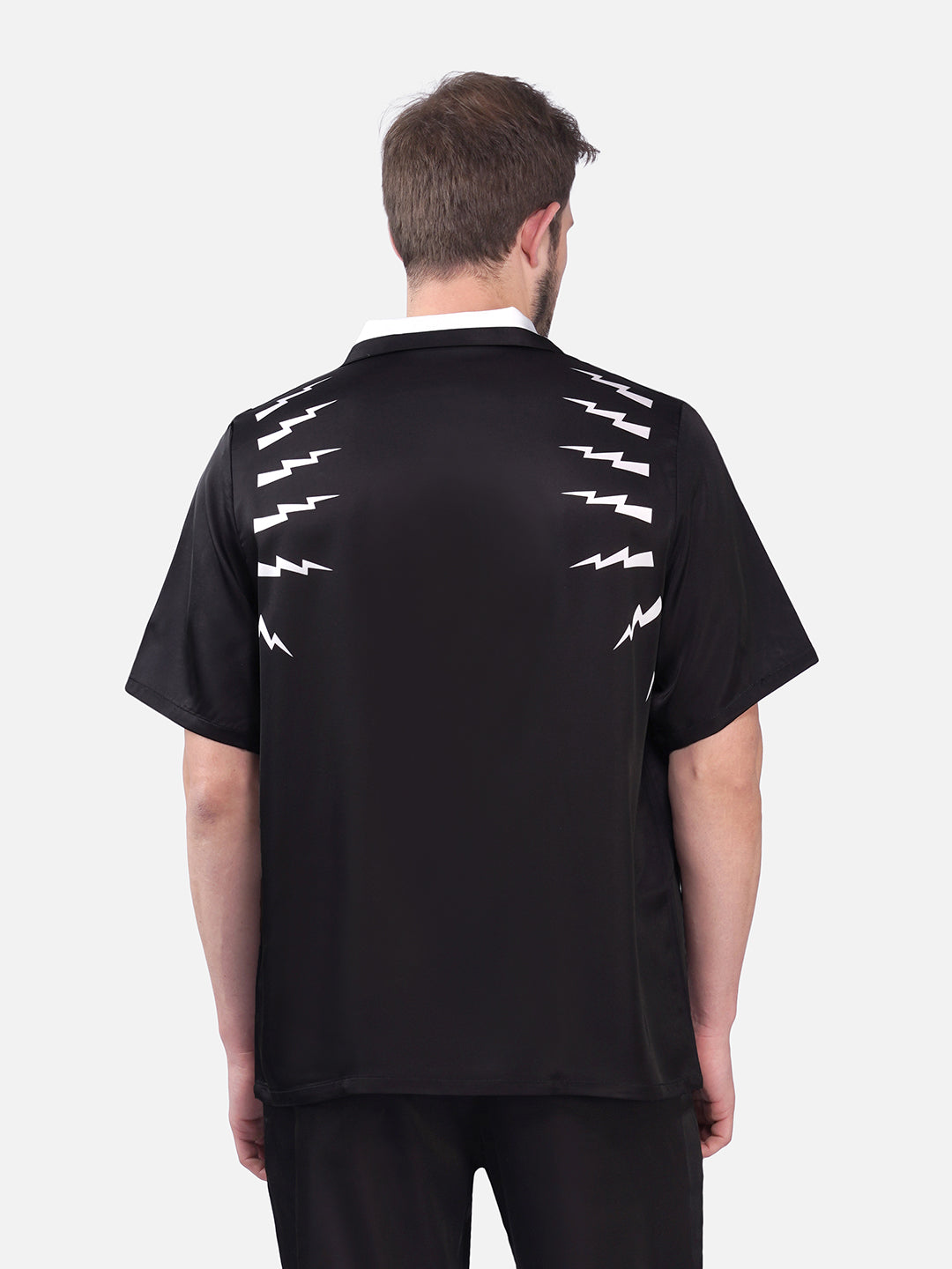 VOLT BLACK – Premium Soft Satin Party Shirt