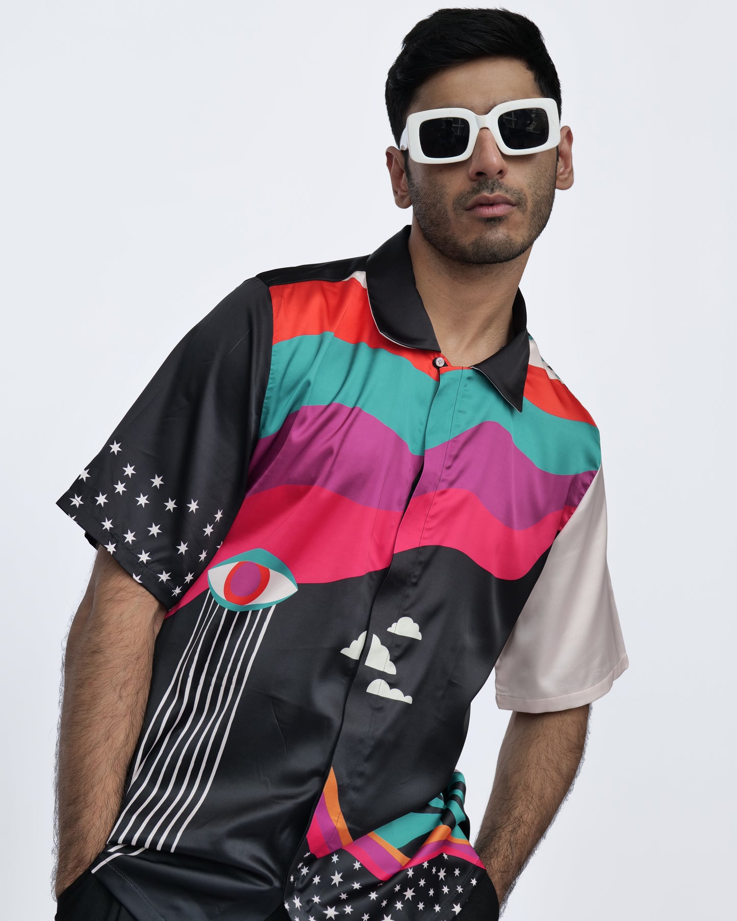 Cosmic Odyssey – Premium Soft Satin Shirt