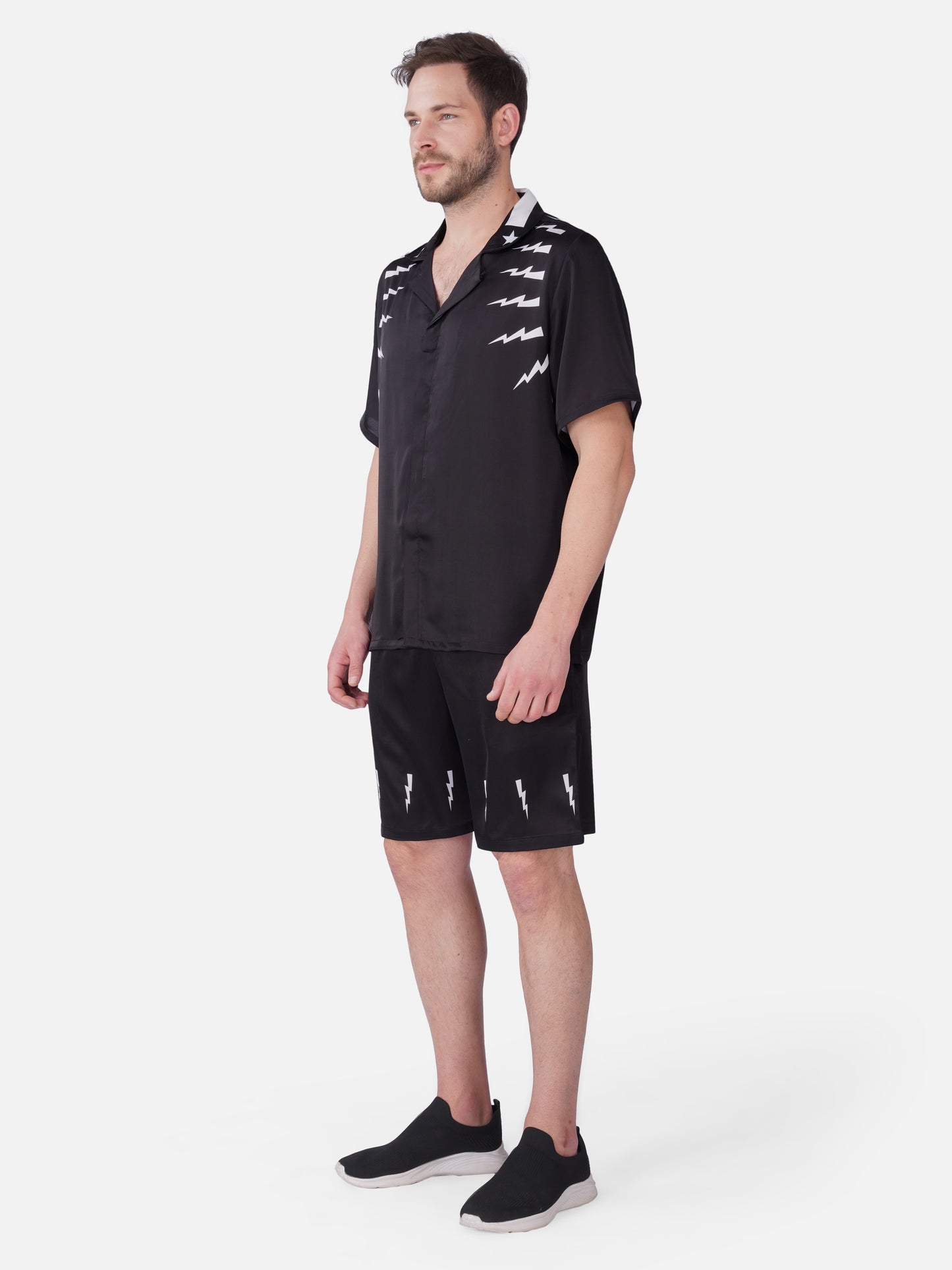 VOLT BLACK – Premium Soft Satin Co-Ord Set