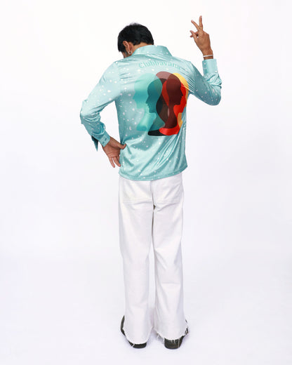Aqua Elegance - Premium Soft Satin Shirt