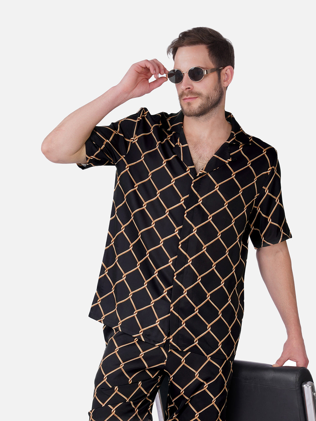 IMPERIAL GRID – Premium Soft Satin Party Shirt