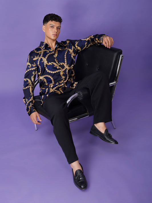 BAROQUE ROYALE – Premium Soft Satin Party Shirt