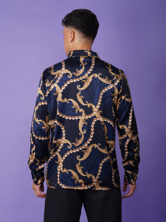 BAROQUE ROYALE – Premium Soft Satin Party Shirt