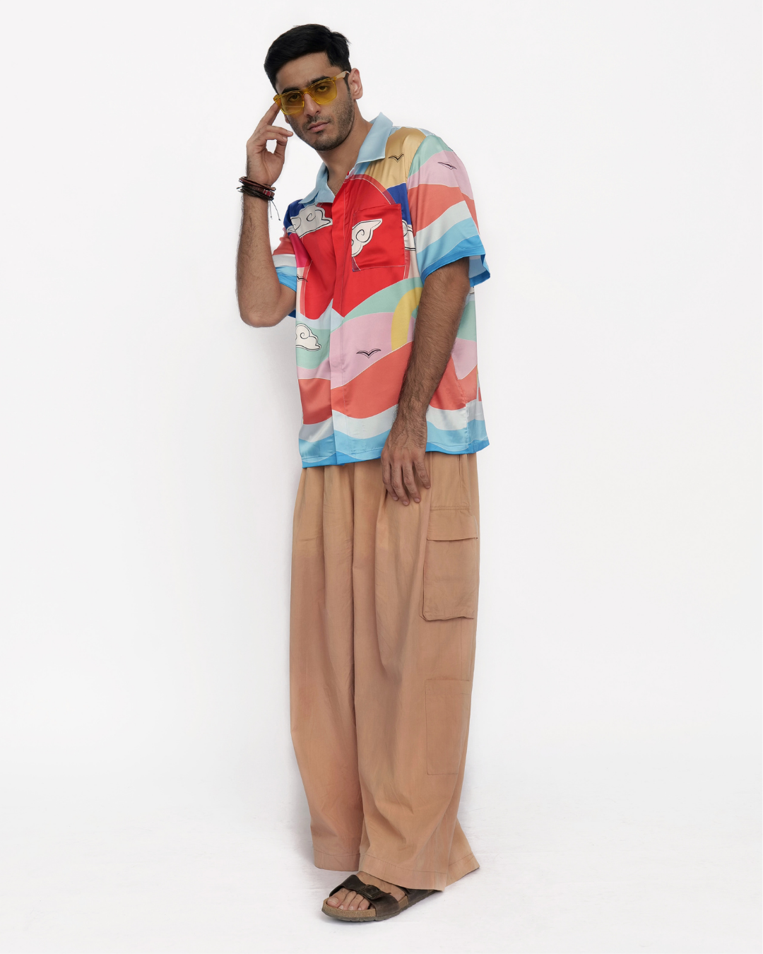 Radiant Harmony – Premium Soft Satin Shirt