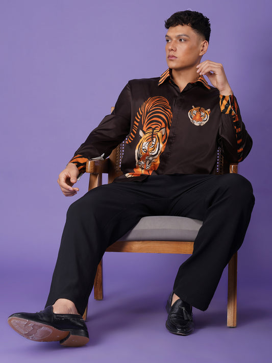 Striped Majesty - Premium Soft Satin Shirt