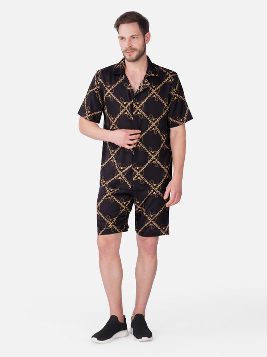 NOIR REGALIA – Premium Soft Satin Co-Ord Set