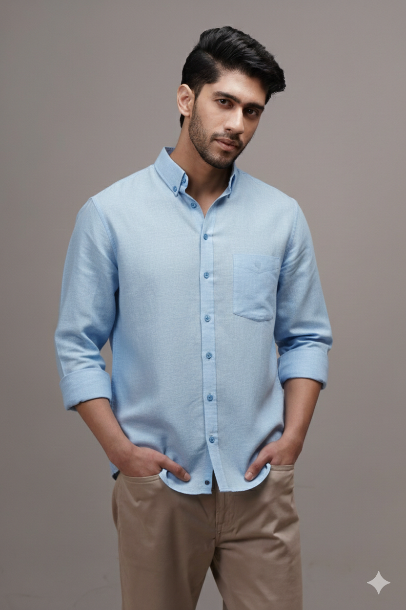 Sky Blue Linen Shirt