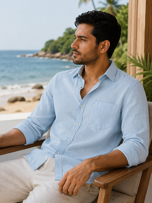 Azure Bay Linen Shirt