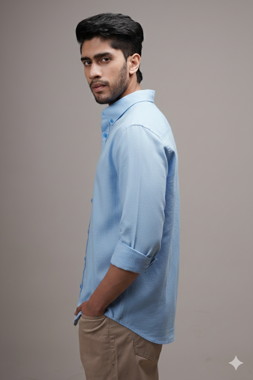 Sky Blue Linen Shirt