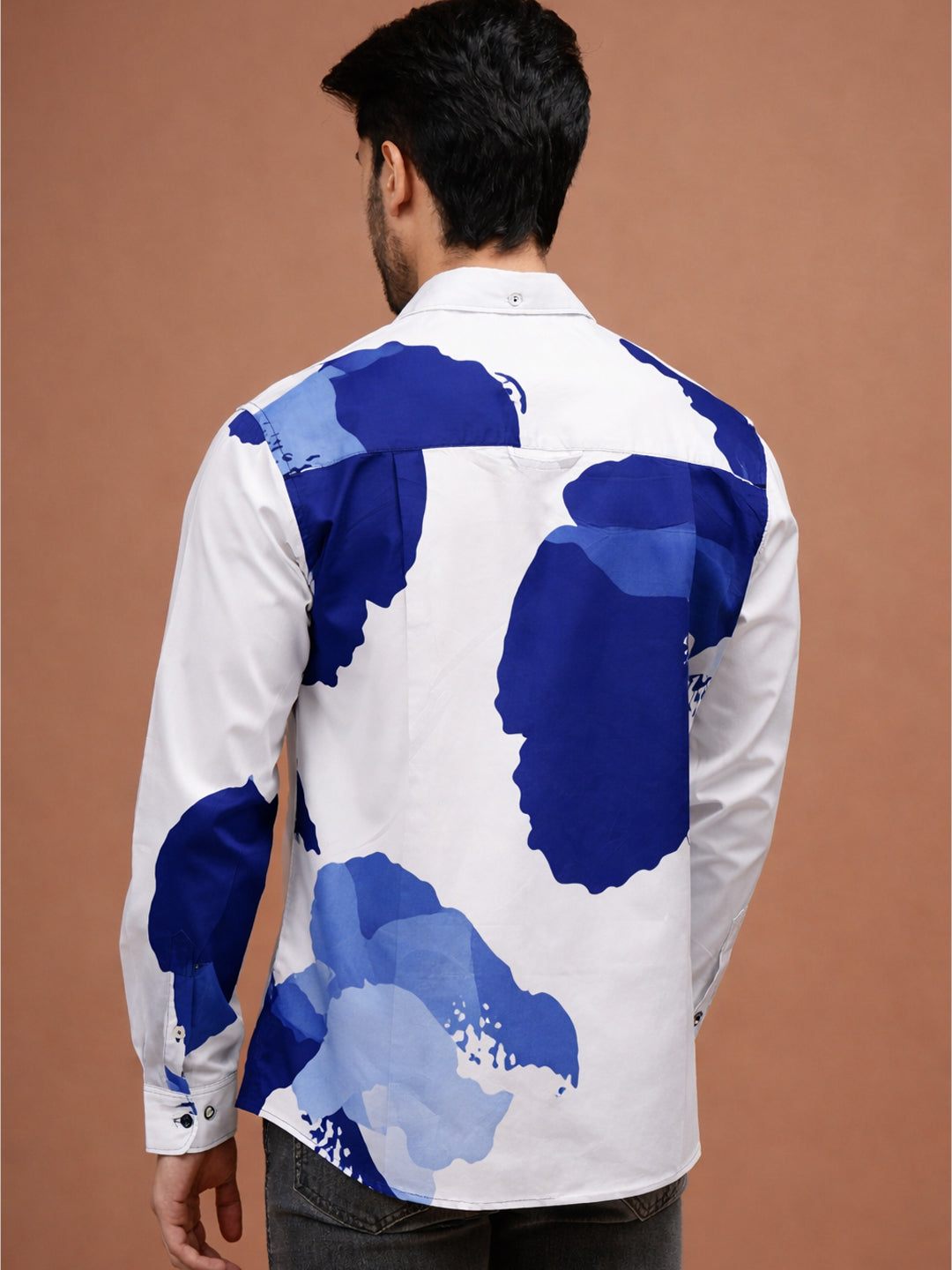 AZURE BLOOM - Cotton Print Shirt