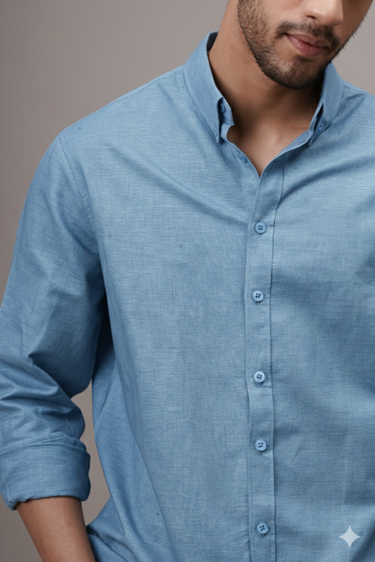 Sky Blue Linen Shirt