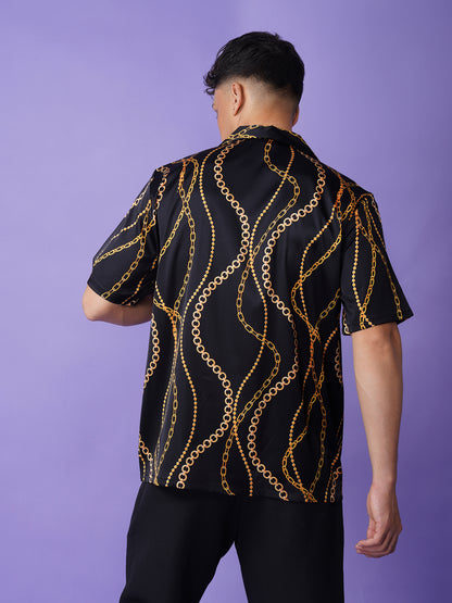 CHAIN LUXE – Premium Soft Satin Party Shirt