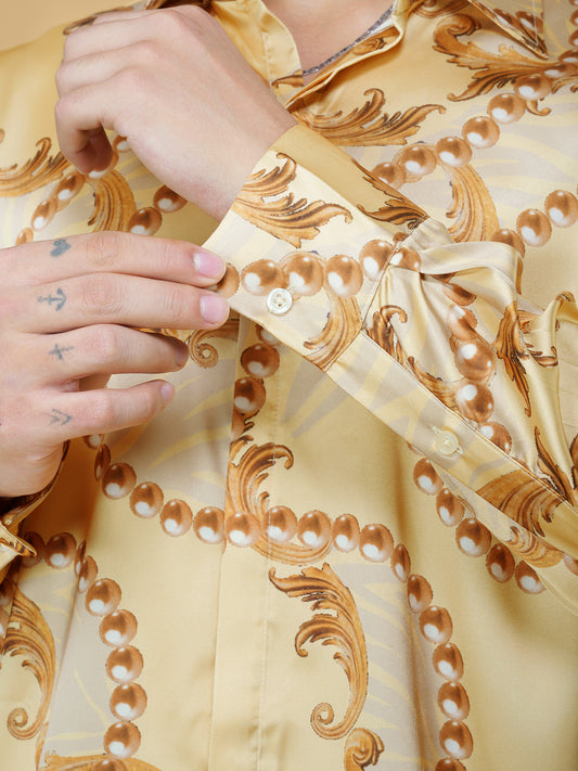GILDED BAROQUE – Premium Soft Satin Party Shirt