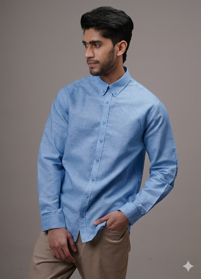 Coastal Denim Linen Shirt