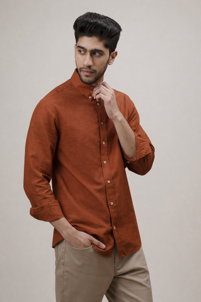 Rust Coast Linen Shirt