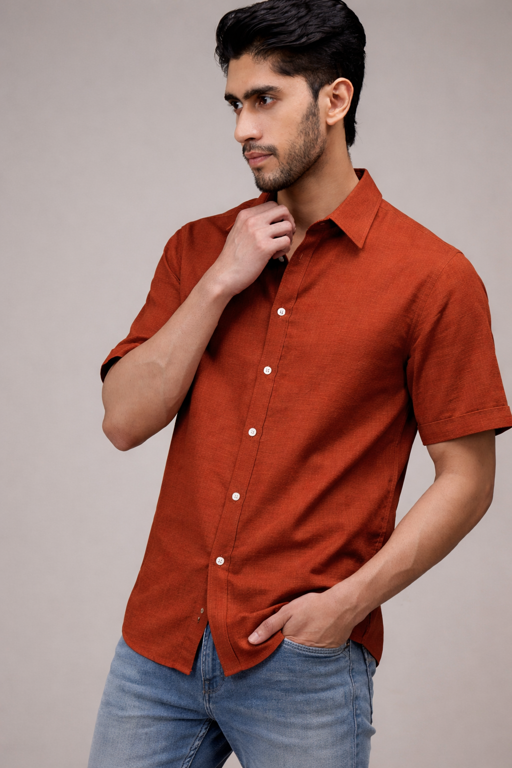 Rust Coast Linen Shirt