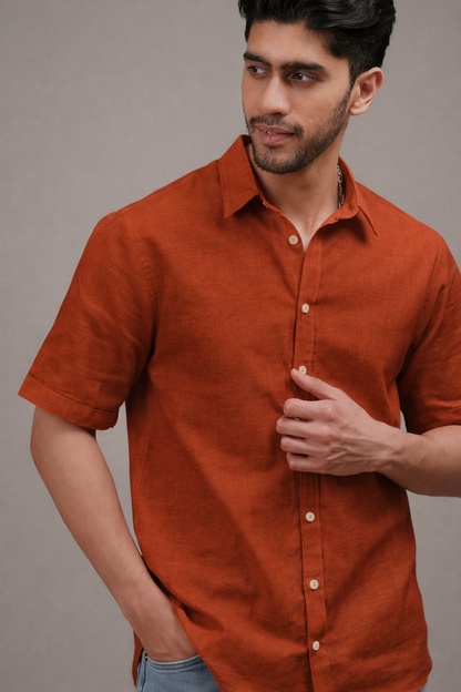 Rust Coast Linen Shirt