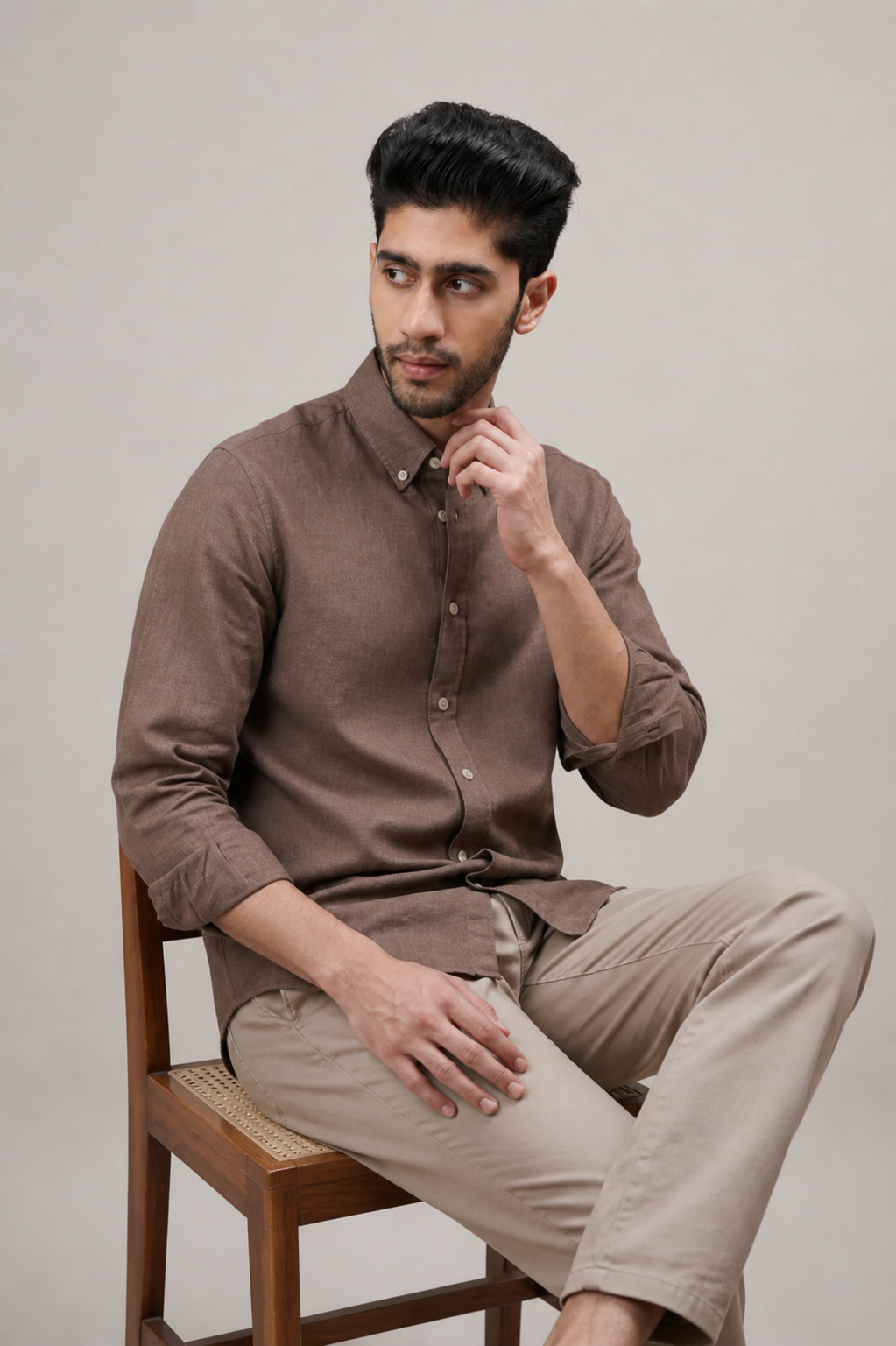Burnt Clay Linen Shirt