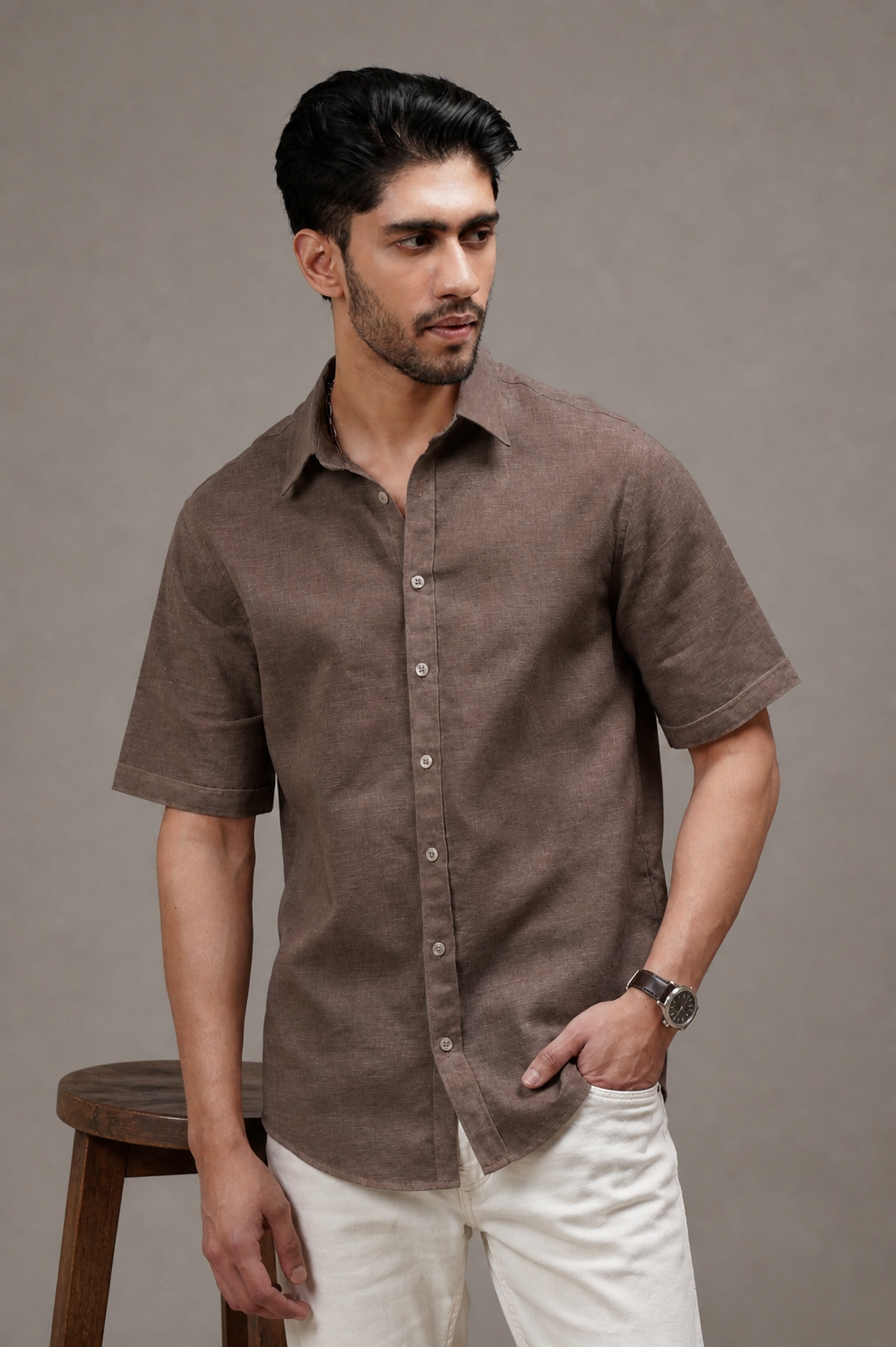 Burnt Clay Linen Shirt