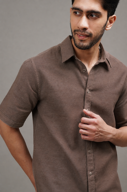 Burnt Clay Linen Shirt