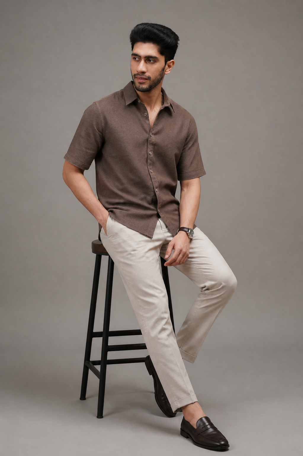 Burnt Clay Linen Shirt