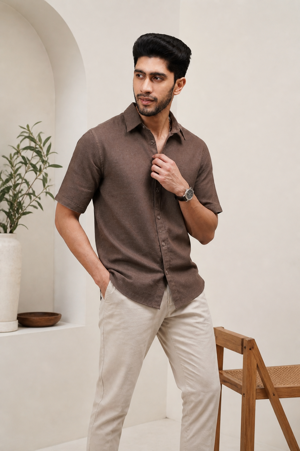 Burnt Clay Linen Shirt