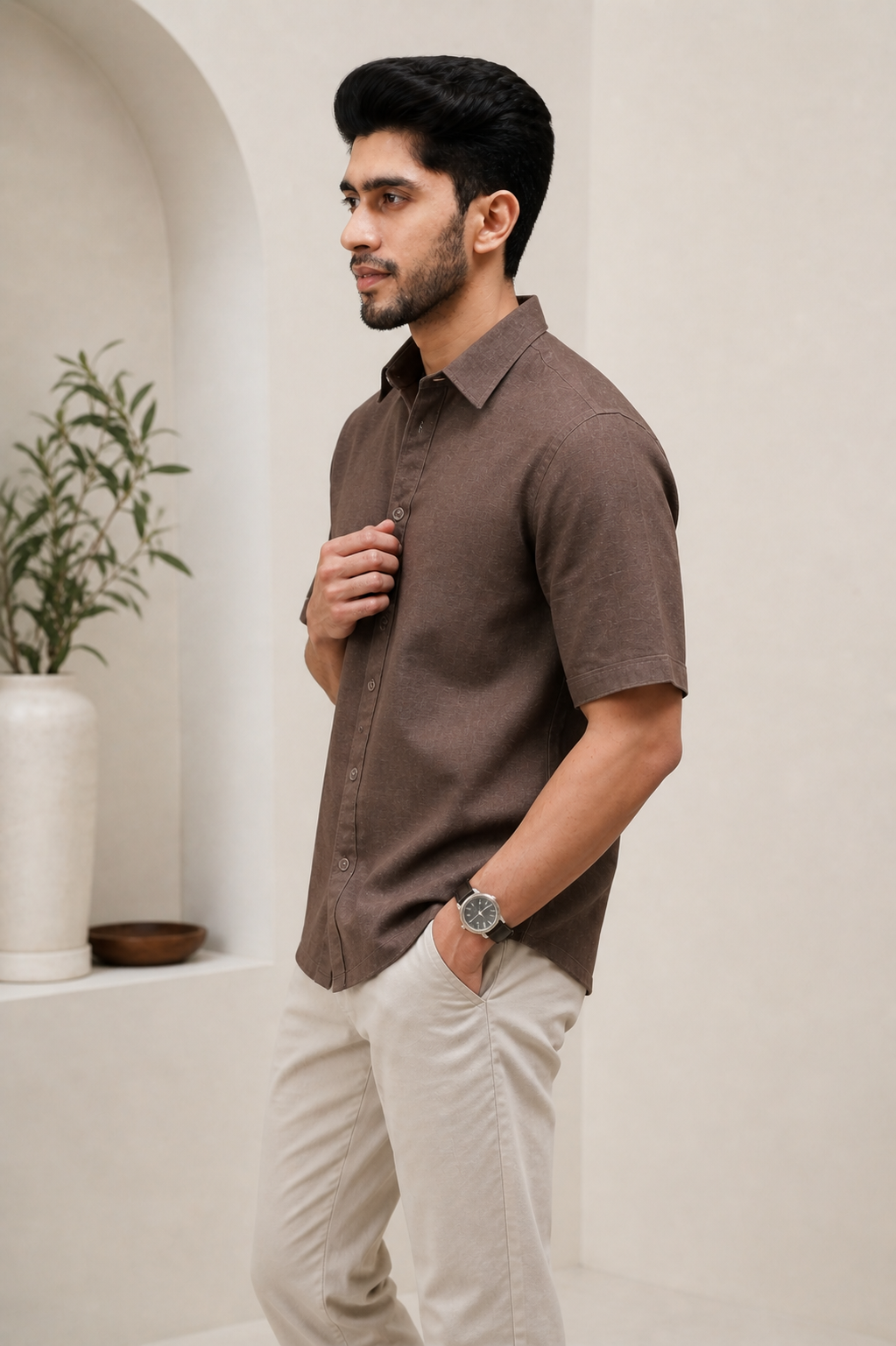 Burnt Clay Linen Shirt