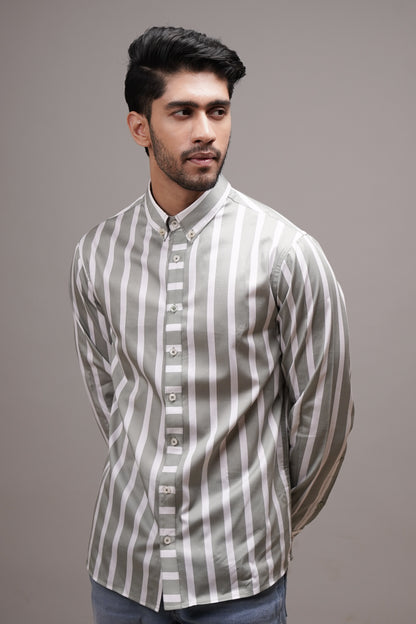 Classic Fit Striped Cotton Shirt