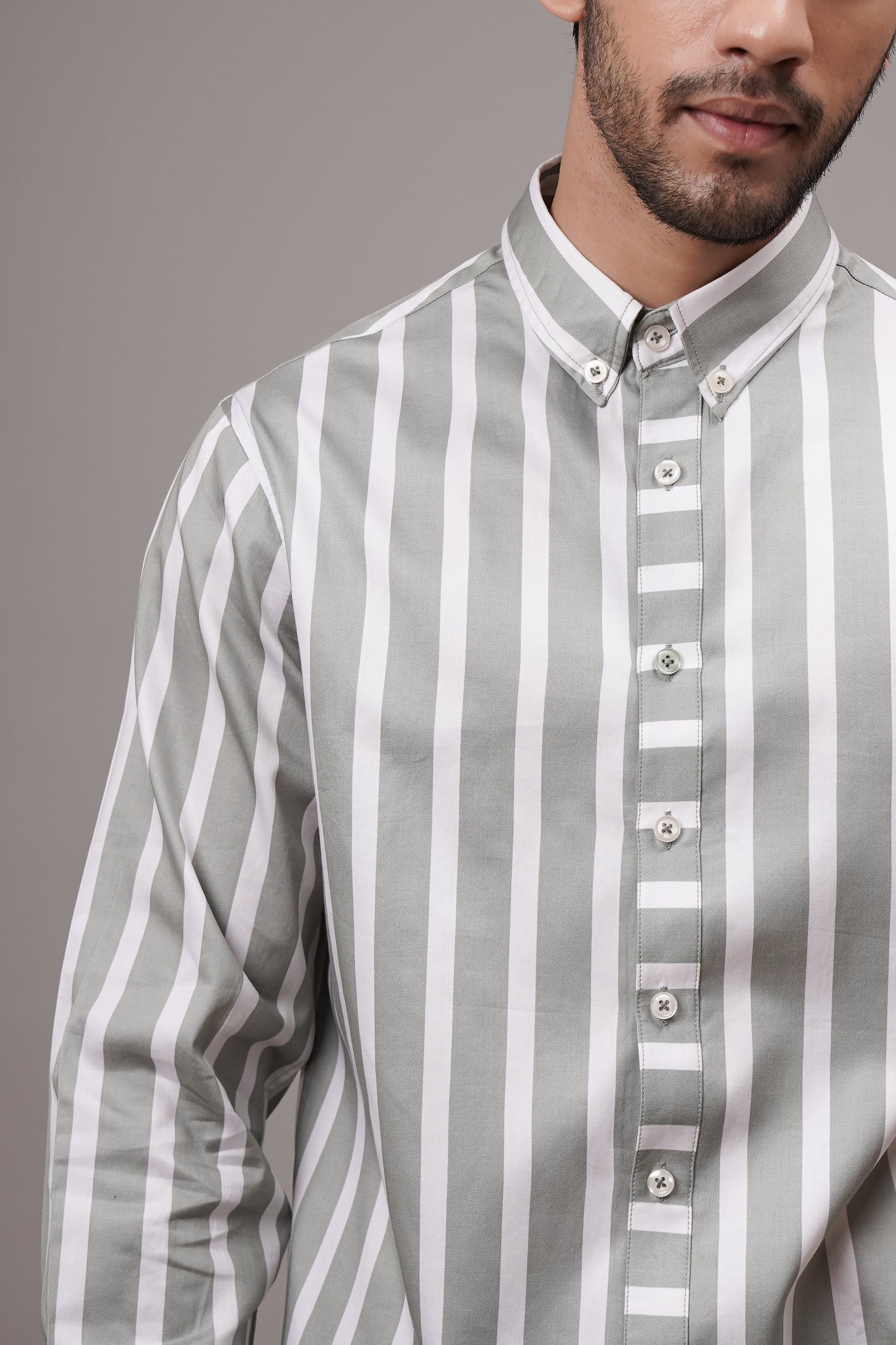 Classic Fit Striped Cotton Shirt