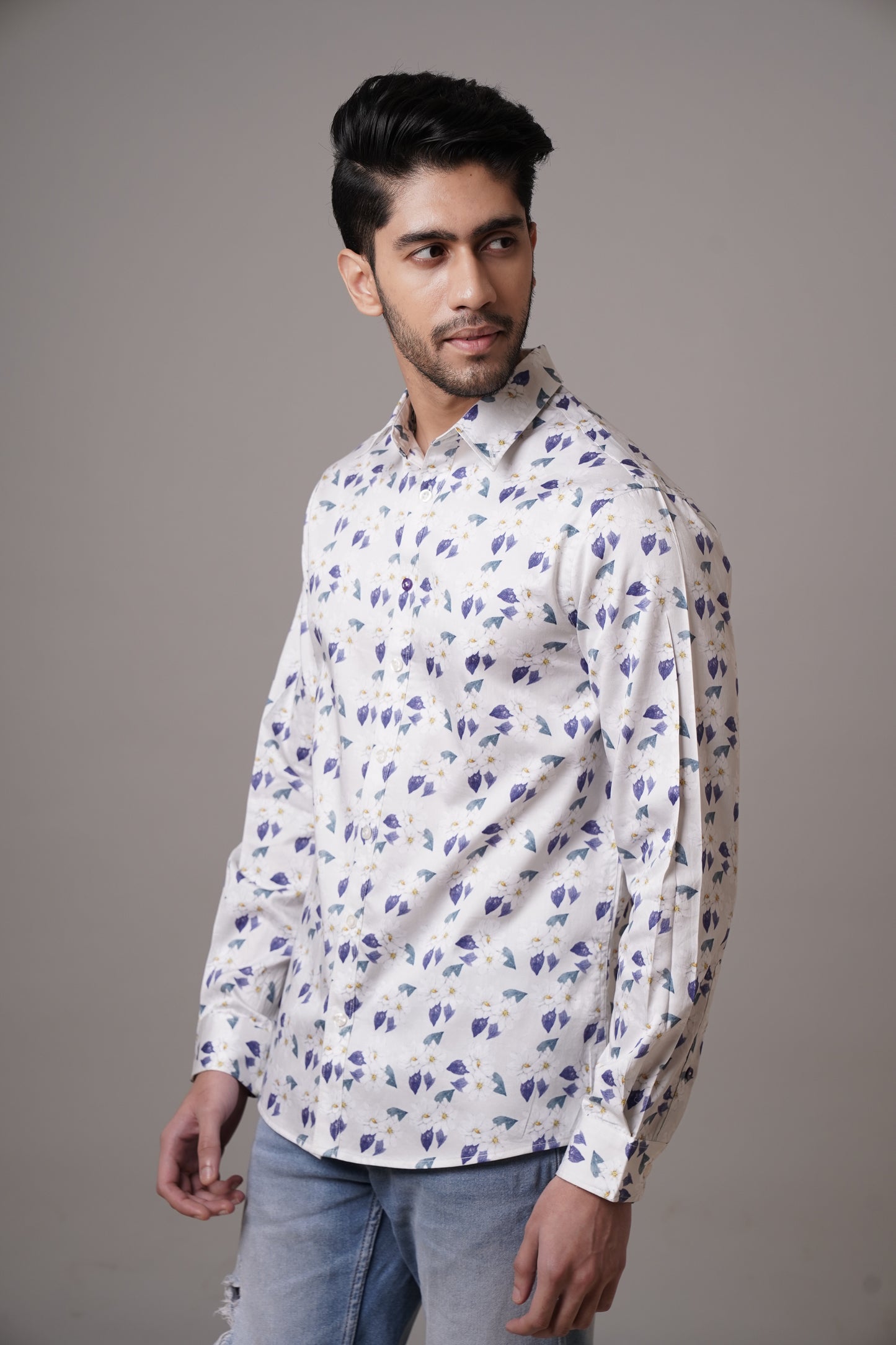 Regular Fit ‘Floral Elegance’ Print Shirt