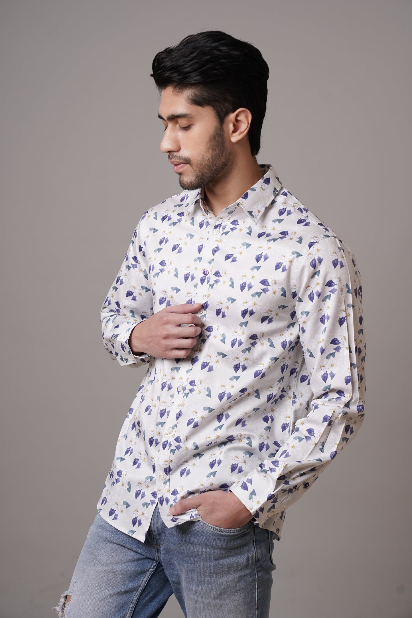 Regular Fit ‘Floral Elegance’ Print Shirt