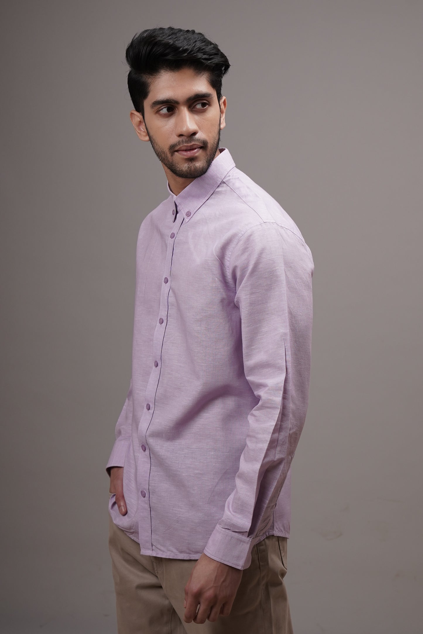Misty Lavender Linen Shirt