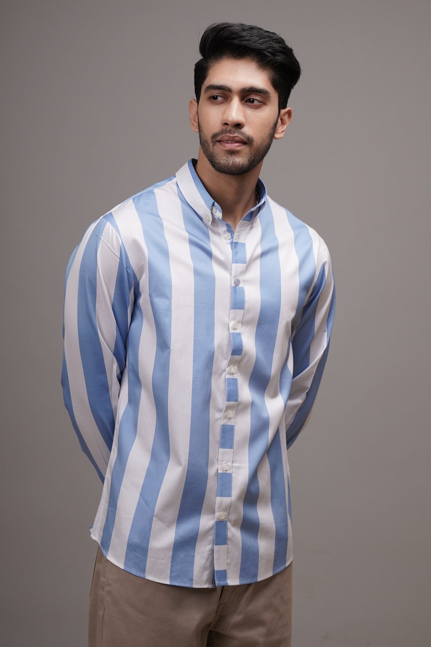 Classic Fit Striped Cotton Shirt