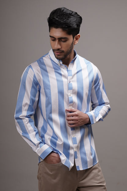 Classic Fit Striped Cotton Shirt