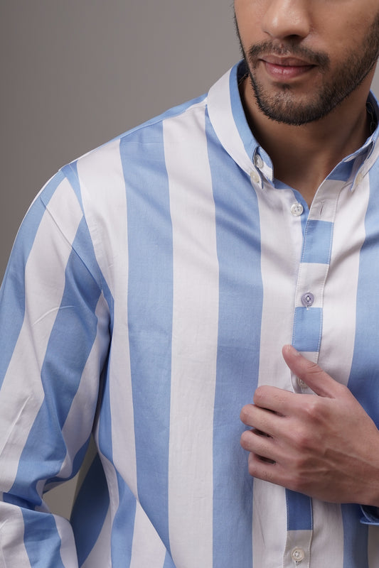 Regular Classic Fit Striped Cotton Shirt