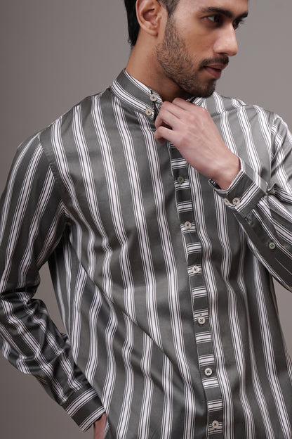 Classic Fit Striped Cotton Shirt