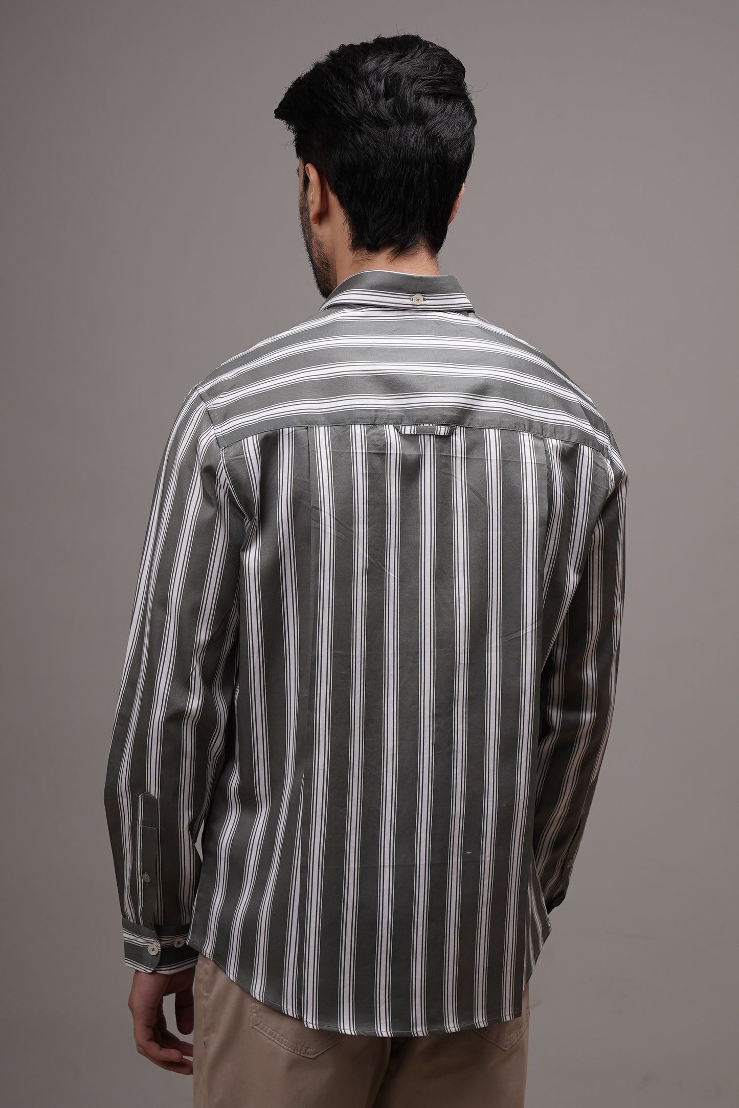 Classic Fit Striped Cotton Shirt