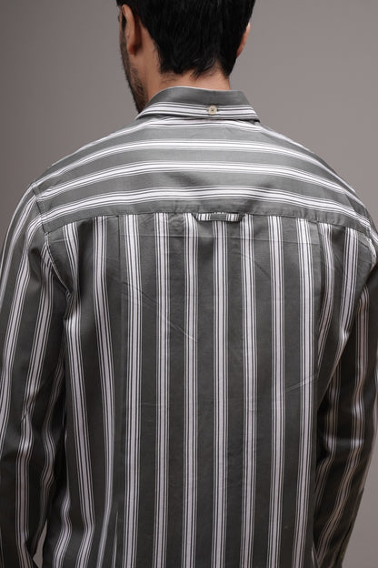 Classic Fit Striped Cotton Shirt