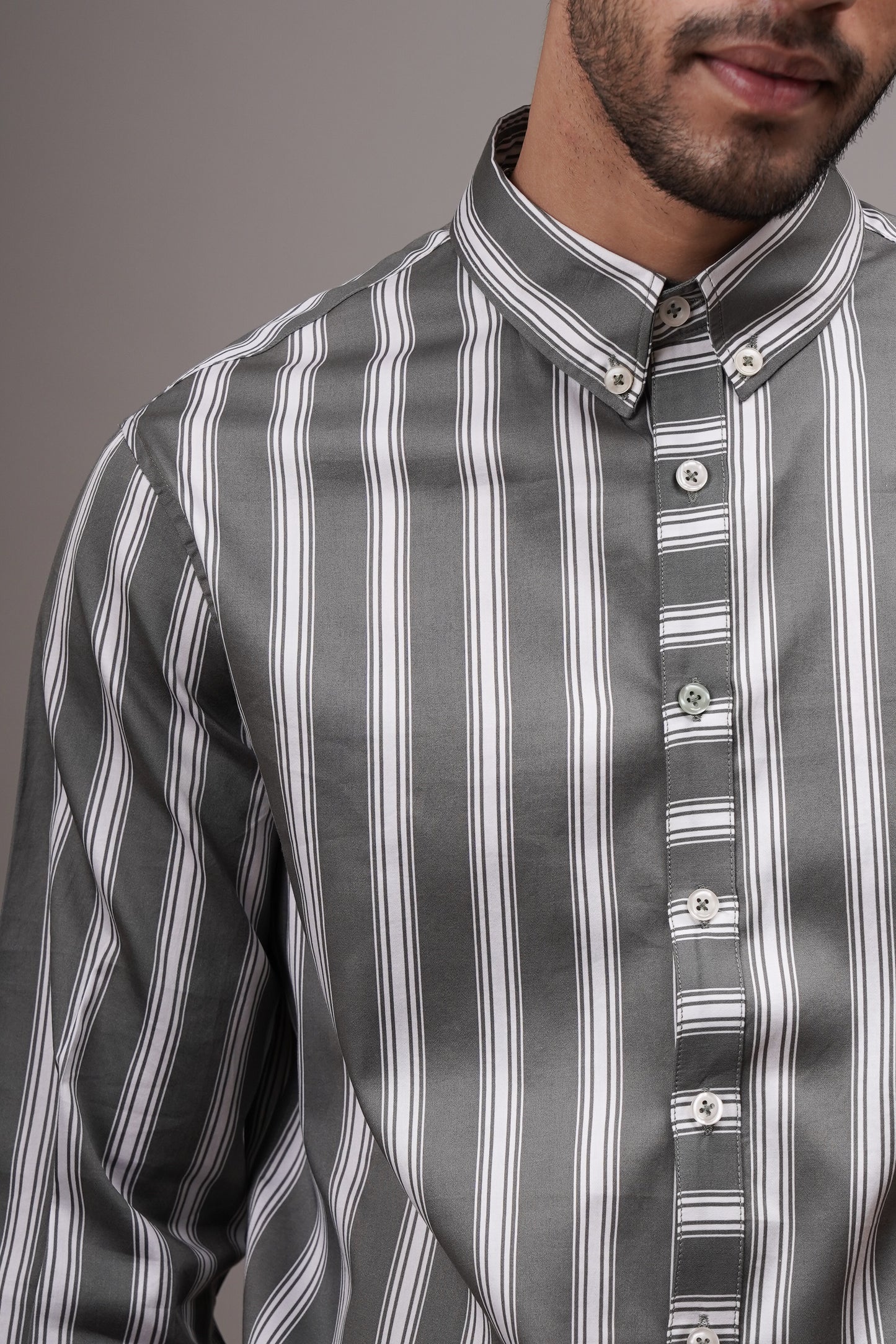 Classic Fit Striped Cotton Shirt