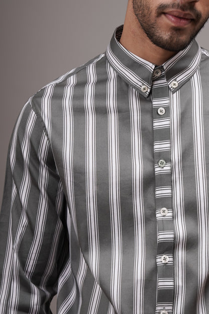 Classic Fit Striped Cotton Shirt