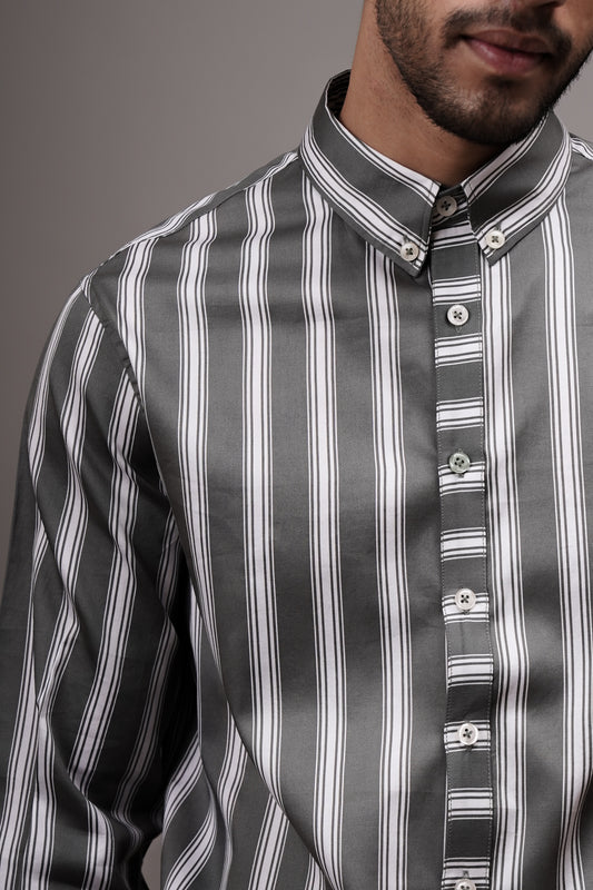 Regular Classic Fit Striped Cotton Shirt