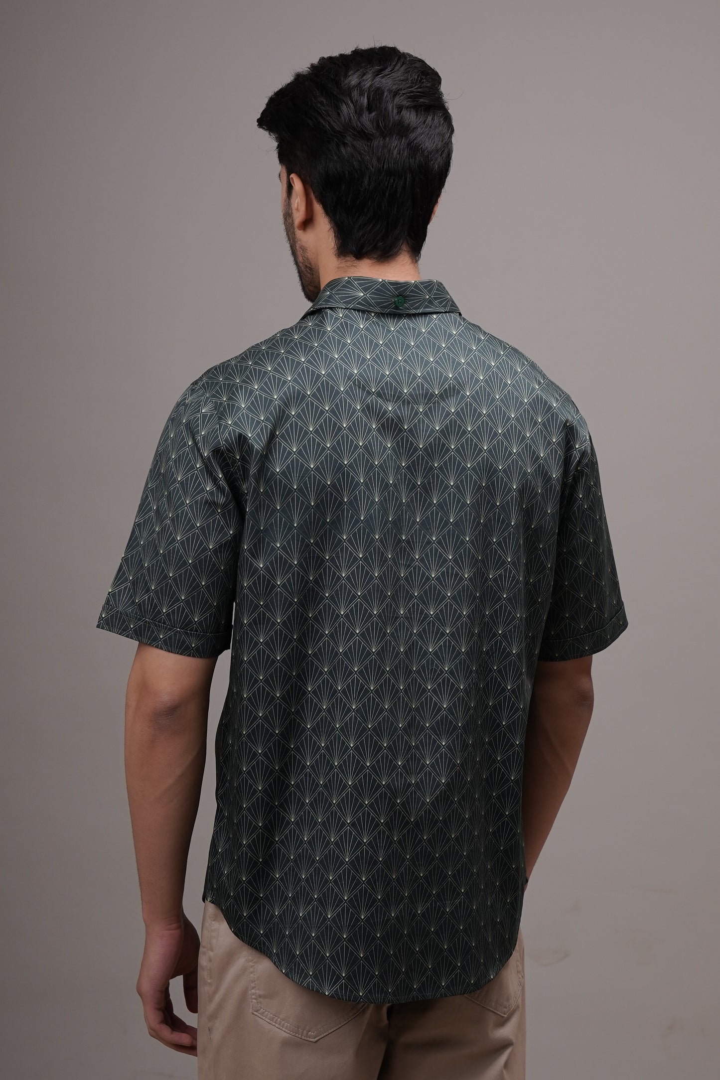 Regular Fit ‘Geometric Harmony’ Print Shirt