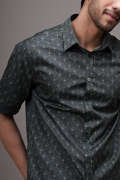 Geometric Harmony - Cotton Print Shirt