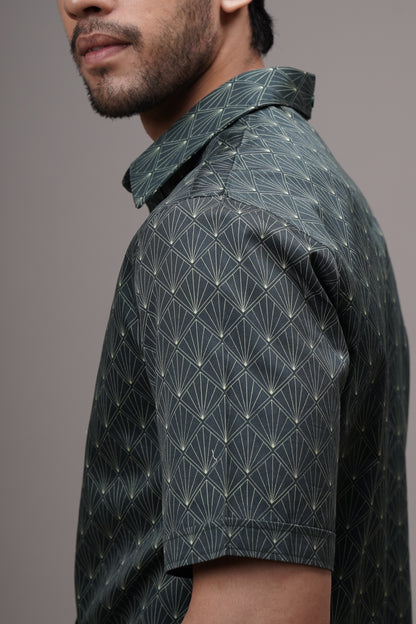 Regular Fit ‘Geometric Harmony’ Print Shirt